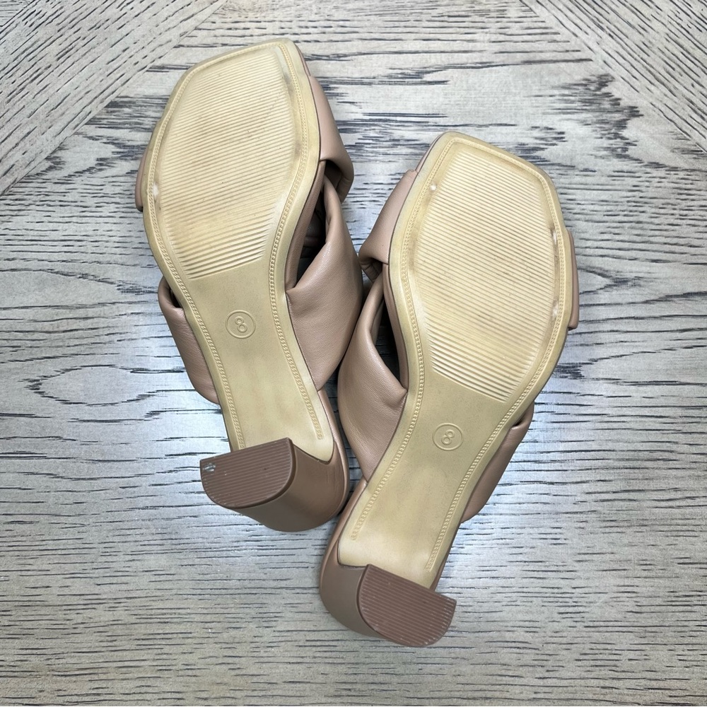 A New Day Casual Crisscross Leather Square Toe Sandal Heel Nude/Tan, Women’s 8 - Picture 9 of 9